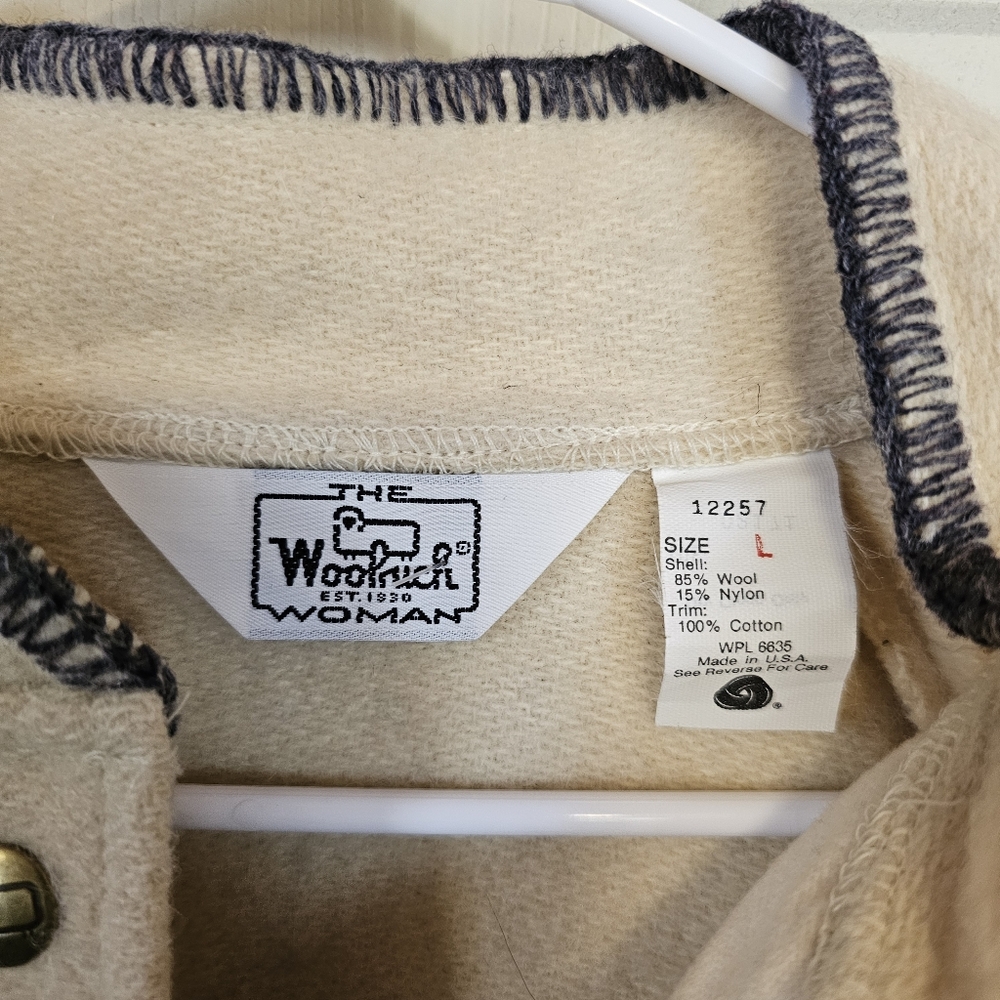 Woolrich 80s Vintage Striped Wool Lab Pullover Cream Ivory Sweater - Picture 6 of 7